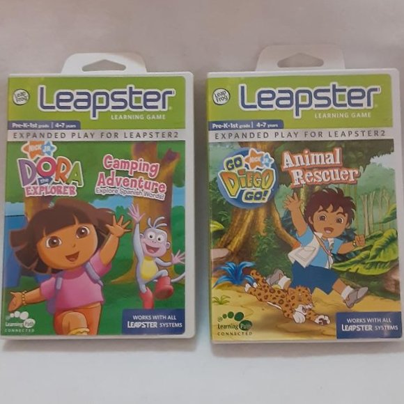 Leap Frog Dora the Explorer & Go Diego Go Leapster Leapster2 Learning Games - Picture 1 of 5